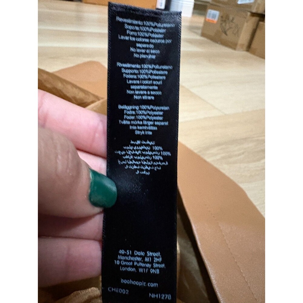 Nasty Gal Collection Faux Leather Blazer Jacket Tan Brown Size US 10 Lined - Picture 13 of 16